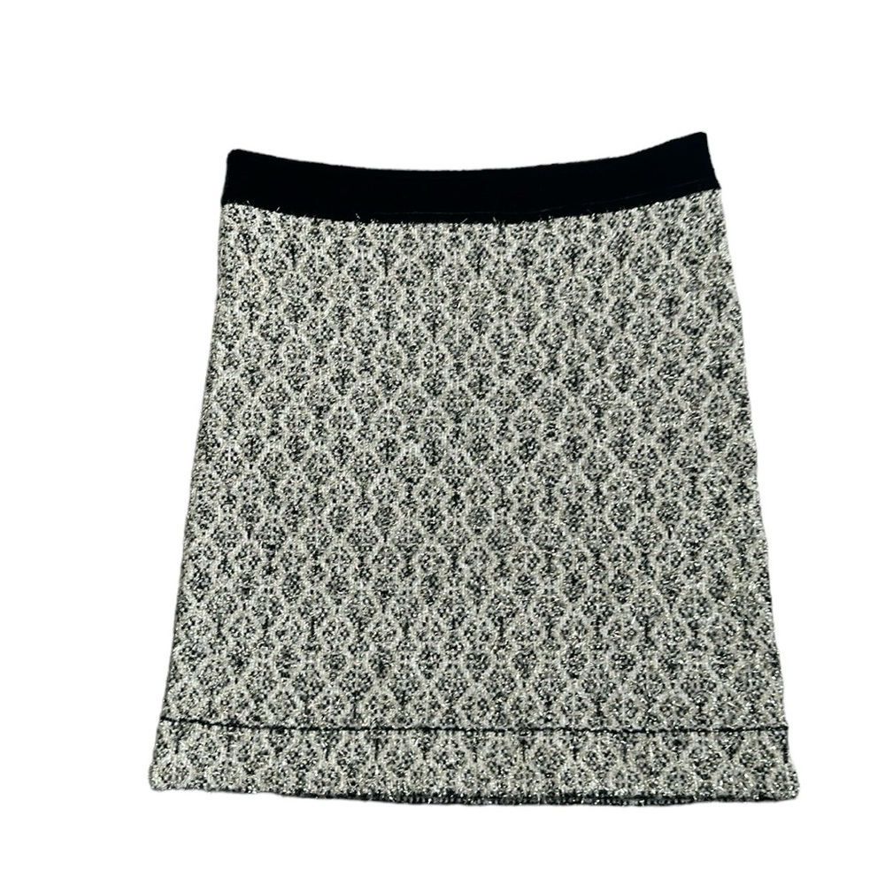 Sandro ivory black Jazz metallic jacquard knit mini skirt size 3/L - Picture 7 of 10